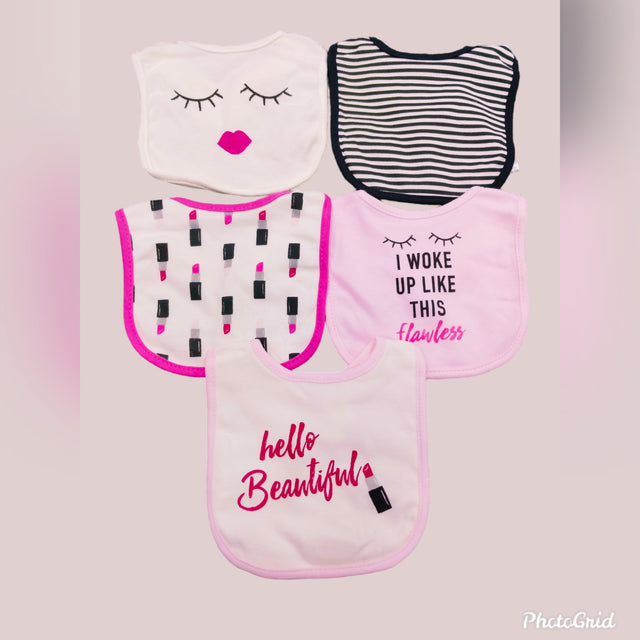 BABY BIBS-HUDSON BRAND-PACK OF 5