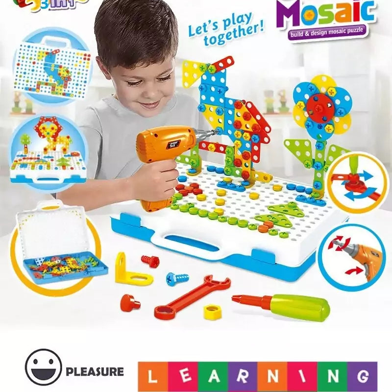 STEM Creative Design Assembling Nut Combination Toys With Drill Play – 249 pieces