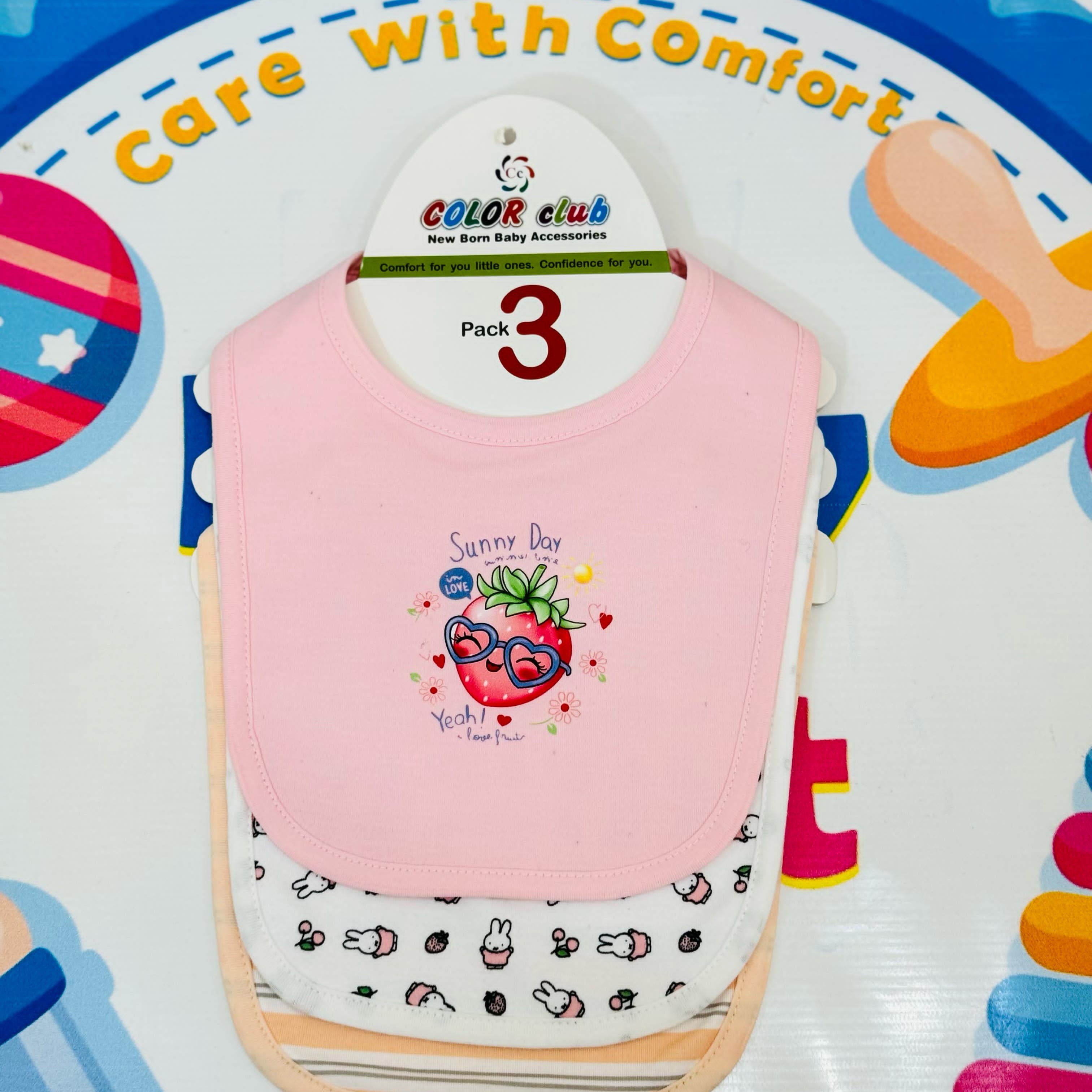 👶✨ Premium Baby Bibs Set of 3 – Thailand Quality 💯

Upgrade your baby’s mealtime in style with our imported baby bibs set, crafted with love and care from Thailand's finest babywear standards. Designed for maximum comfort, cleanliness, and cuteness!

🔹 Pack of 3 adorable bibs – perfect for daily use
🔹 Soft, skin-friendly & absorbent material
🔹 Cute character designs in baby girl, boy & unisex themes
🔹 Easy snap-on closure for a secure and comfy fit
🔹 Durable stitching & washable fabric – long-lasting