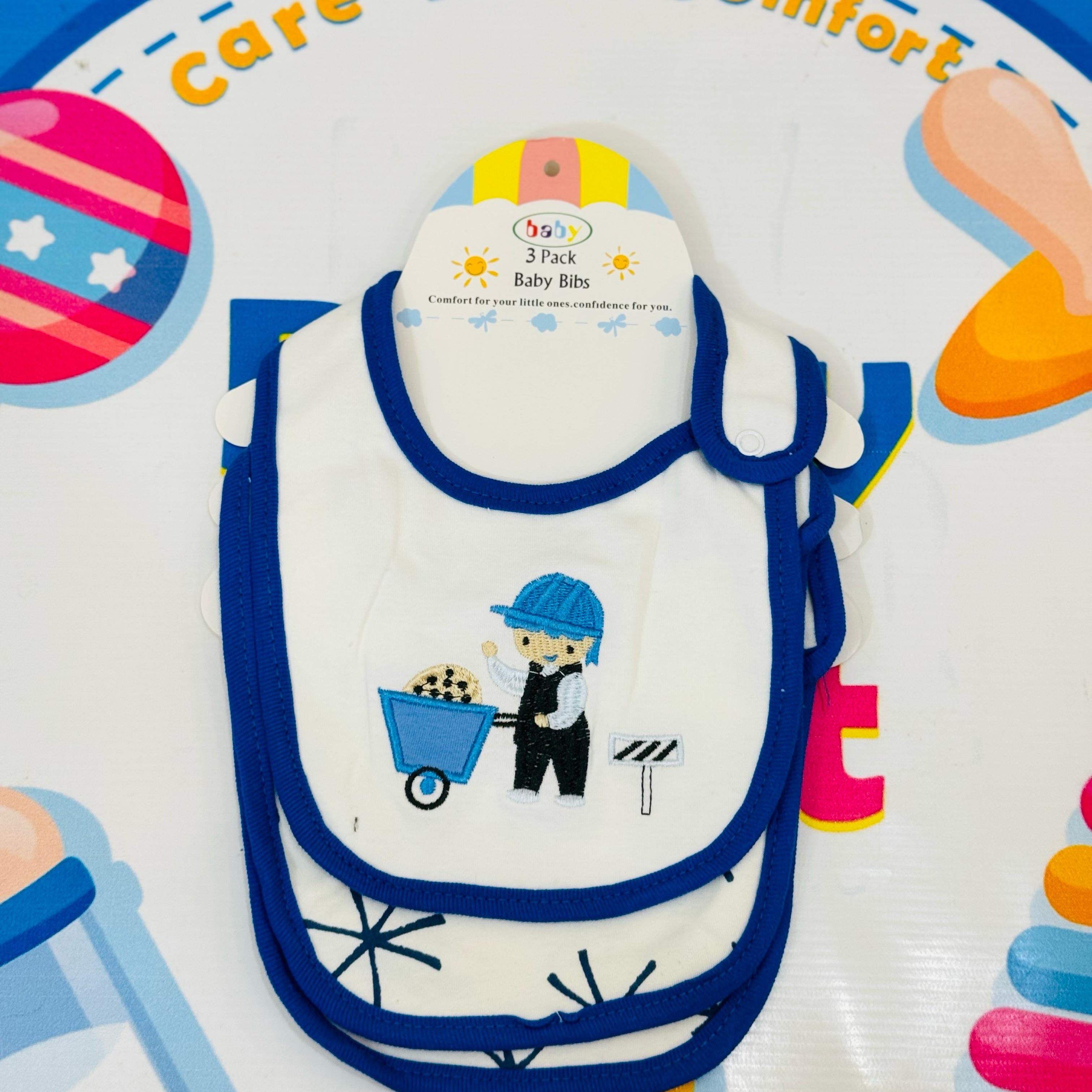 👶✨ Premium Baby Bibs Set of 3 – Thailand Quality 💯

Upgrade your baby’s mealtime in style with our imported baby bibs set, crafted with love and care from Thailand's finest babywear standards. Designed for maximum comfort, cleanliness, and cuteness!

🔹 Pack of 3 adorable bibs – perfect for daily use
🔹 Soft, skin-friendly & absorbent material
🔹 Cute character designs in baby girl, boy & unisex themes
🔹 Easy snap-on closure for a secure and comfy fit
🔹 Durable stitching & washable fabric – long-lasting