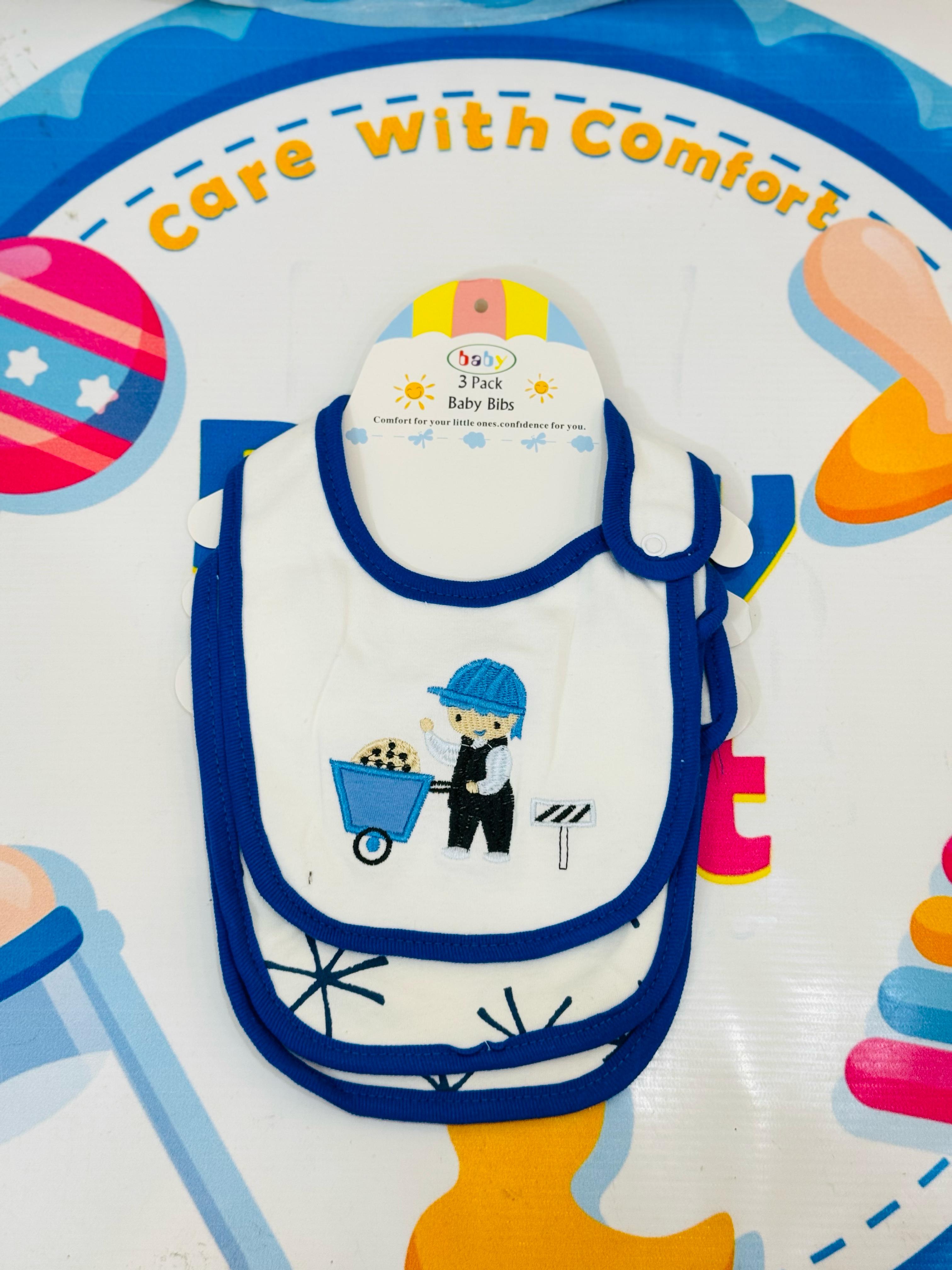 👶✨ Premium Baby Bibs Set of 3 – Thailand Quality 💯

Upgrade your baby’s mealtime in style with our imported baby bibs set, crafted with love and care from Thailand's finest babywear standards. Designed for maximum comfort, cleanliness, and cuteness!

🔹 Pack of 3 adorable bibs – perfect for daily use
🔹 Soft, skin-friendly & absorbent material
🔹 Cute character designs in baby girl, boy & unisex themes
🔹 Easy snap-on closure for a secure and comfy fit
🔹 Durable stitching & washable fabric – long-lasting