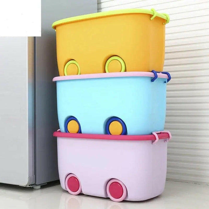 ✨ Multi-Purpose Extra Large Storage Box with Wheels ✨
Perfect for baby toys, clothes, school items & more 🧸👕📚

✅ Kid-Friendly Design – Soft edges, smooth plastic & fun colors
✅ Easy to Move – Comes with detachable wheels for smooth rolling
✅ Stackable Storage – Secure lids with latch handles for easy stacking
✅ Premium Quality Plastic – Durable & long-lasting
✅ Spacious Size – 22" Length x 12" Width x 12" Height
✅ Available in 6 beautiful colors: Green, Orange, Peach, Blue, Pink, Purple 🎨

📦 Ideal for: