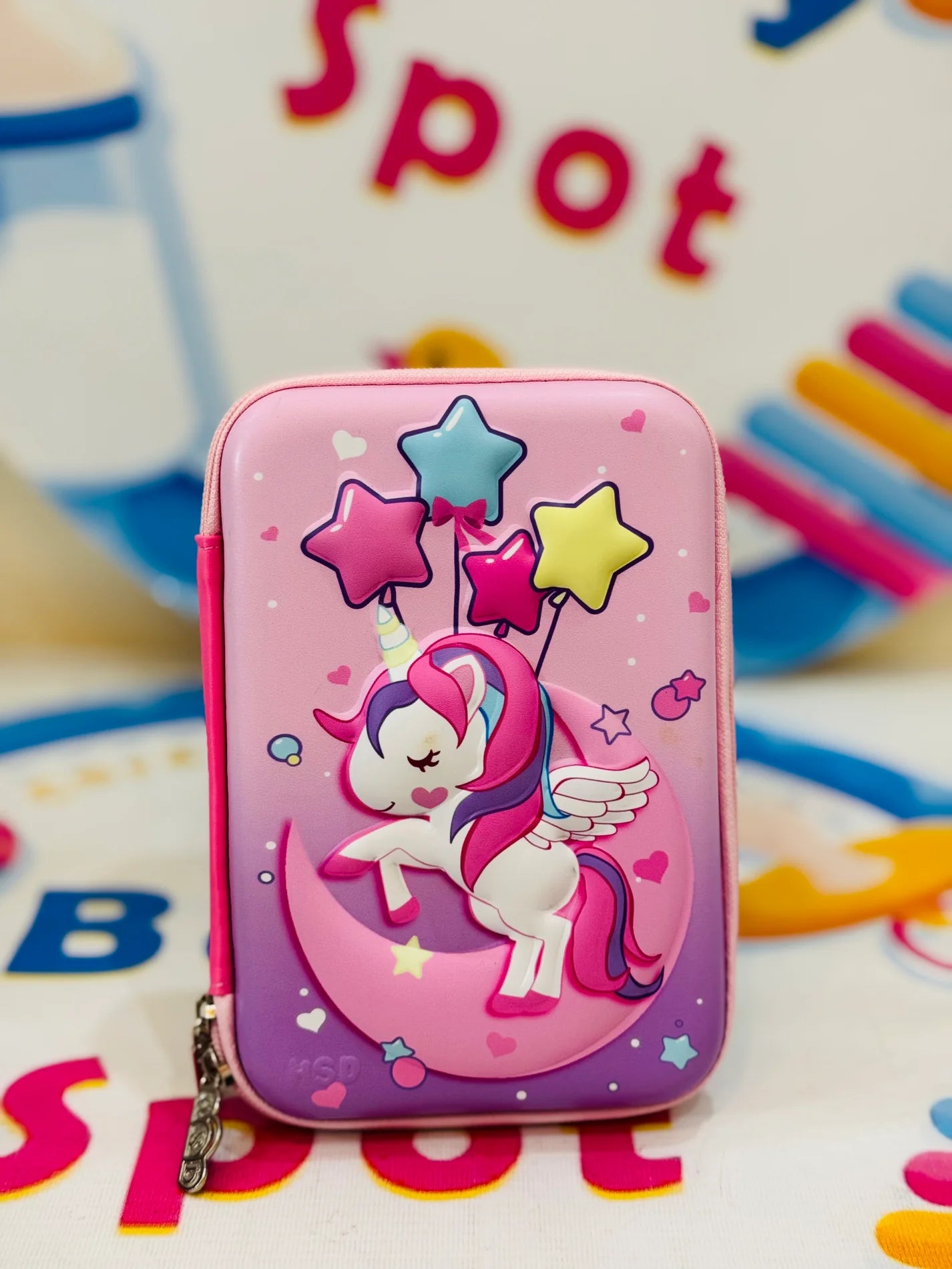 Unicorn Pencil Case 3D Embossed On Fiber