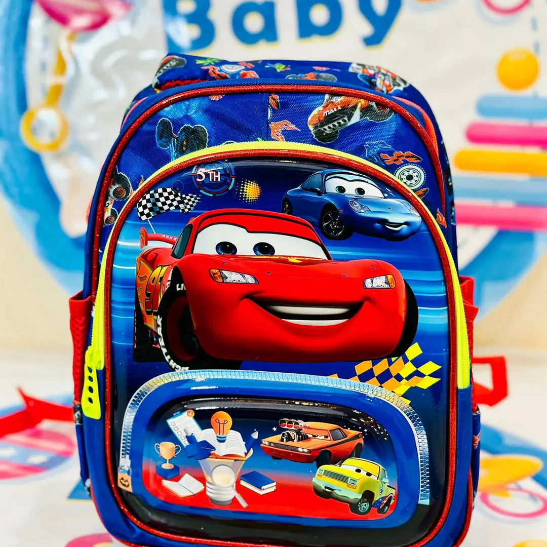 3D Cars School Bag Lightweight Backpack 12-13 Inch