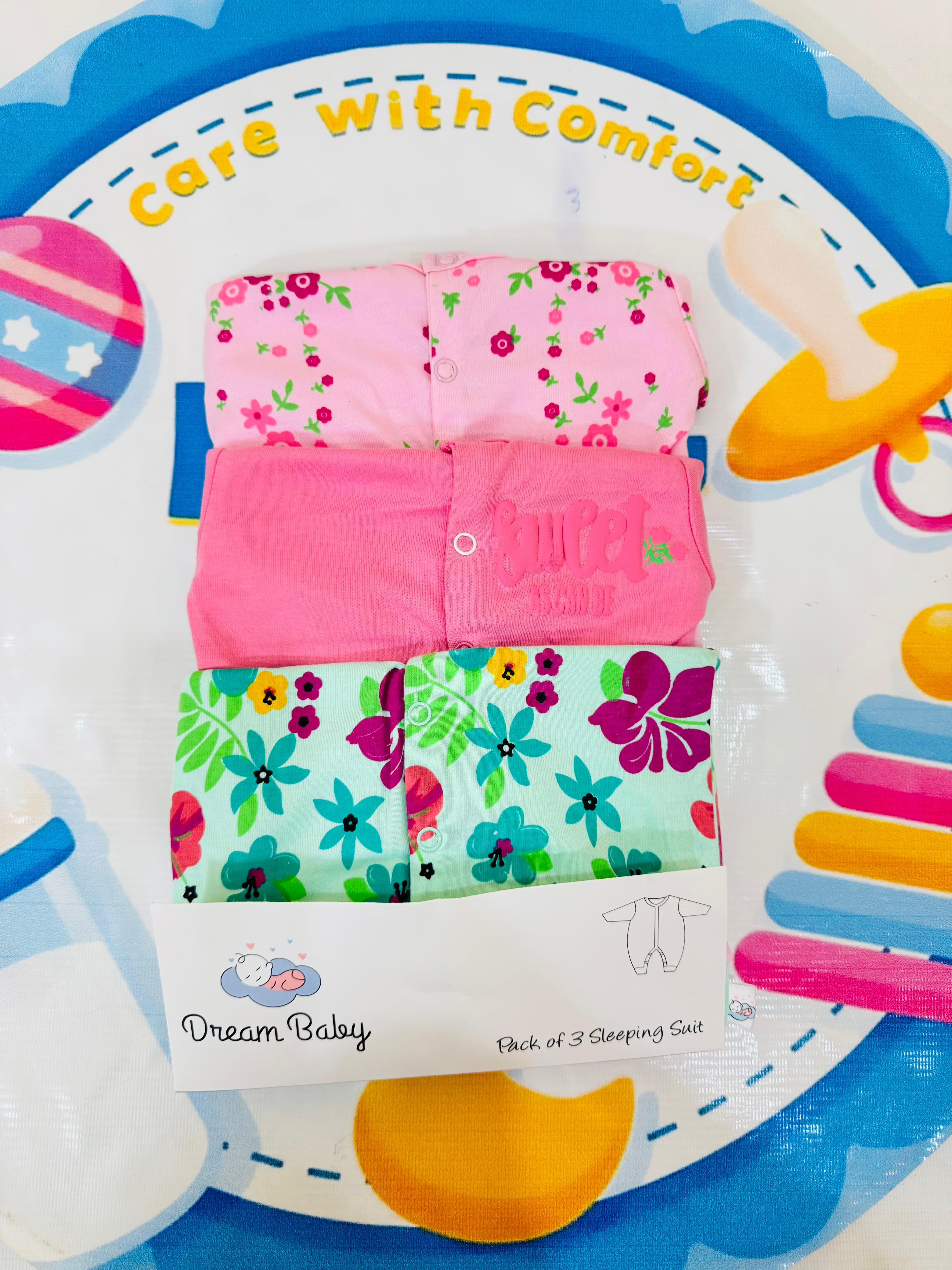 Dream Baby® Premium 3-Piece Sleepsuits / Rompers Set – 100% Cotton Comfort for Newborns

Wrap your newborn in pure softness with the Dream Baby® premium 3-piece romper set, specially designed to keep your little one cozy, comfortable, and stylish from day one. Made with 100% breathable cotton, these baby sleepsuits are gentle on sensitive skin and perfect for both day and night.

Why parents in Pakistan love it:

Trusted Brand: Dream Baby® is known for premium-quality babywear globally

Set of 3 Rompers: A 