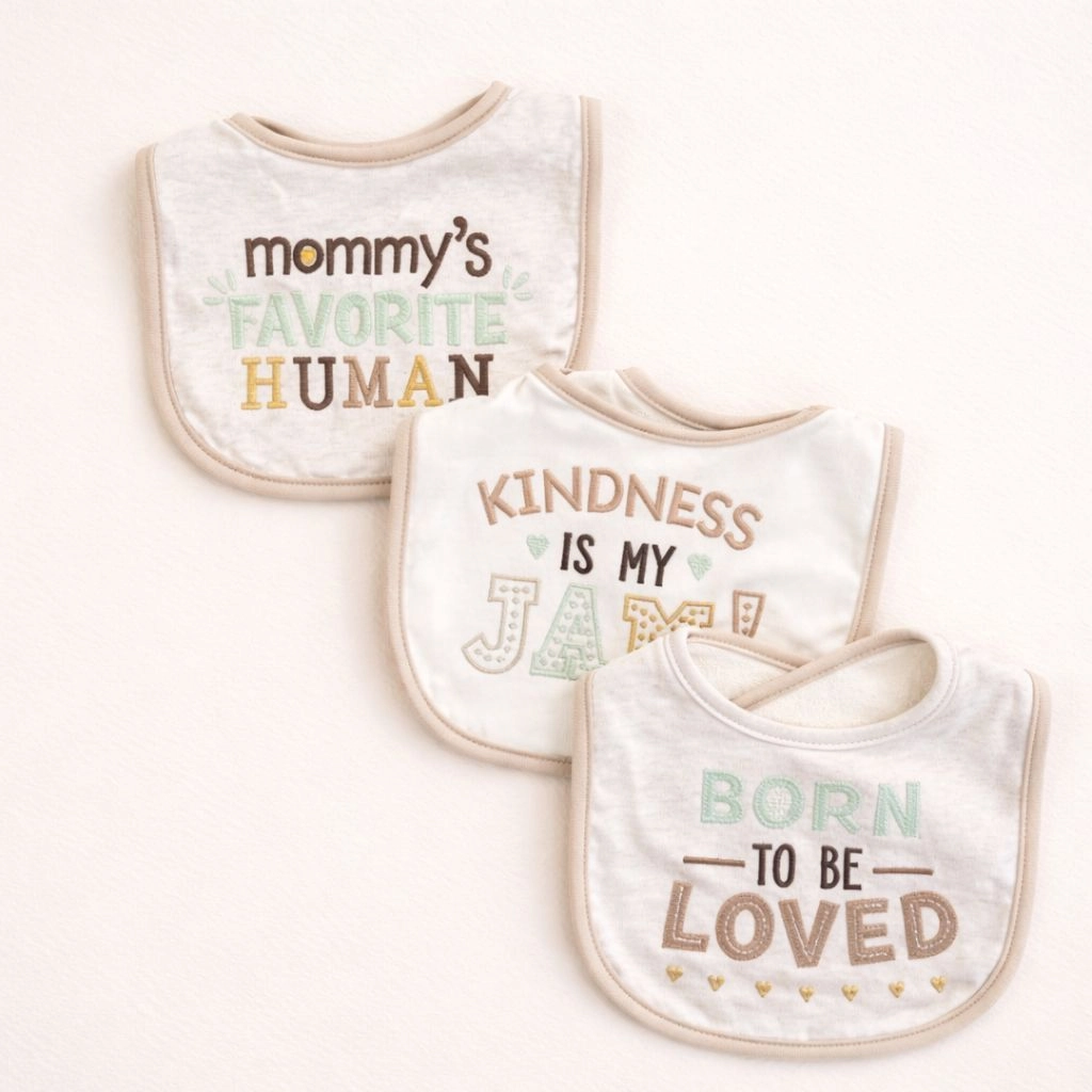 Hudson Branded Fancy Baby Bibs – Pack of 3