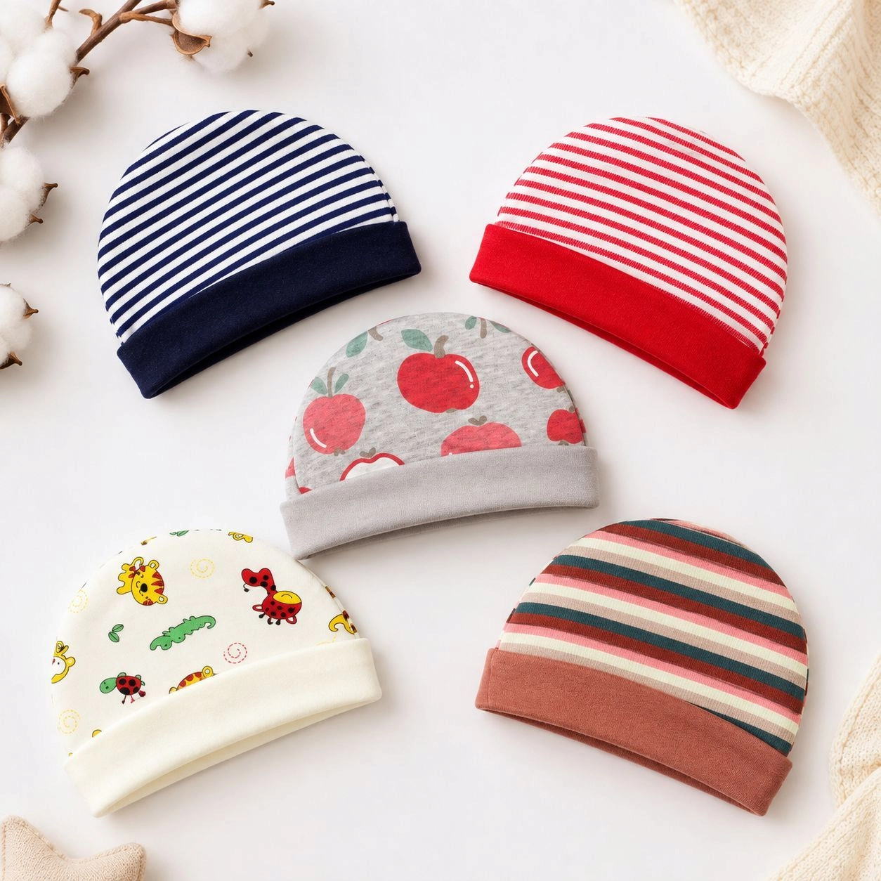 Hudson Baby Summer Caps – Pack of 5 | Unisex Collection