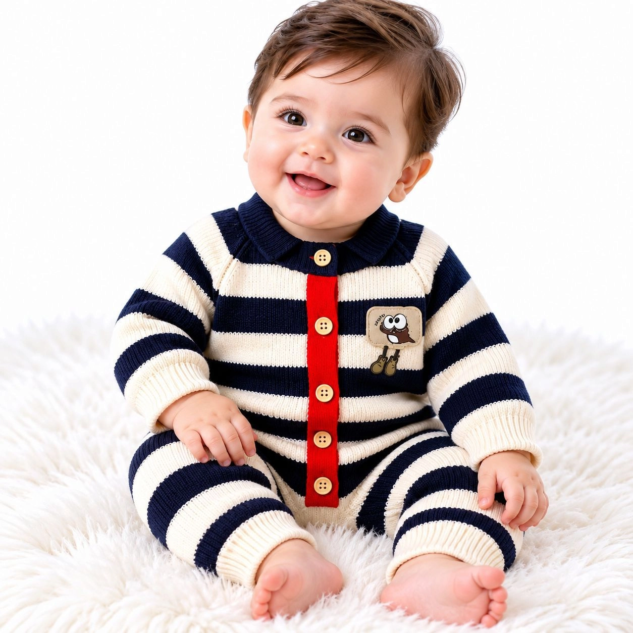 Imported Woolen Baby Rompers Bear(Black)