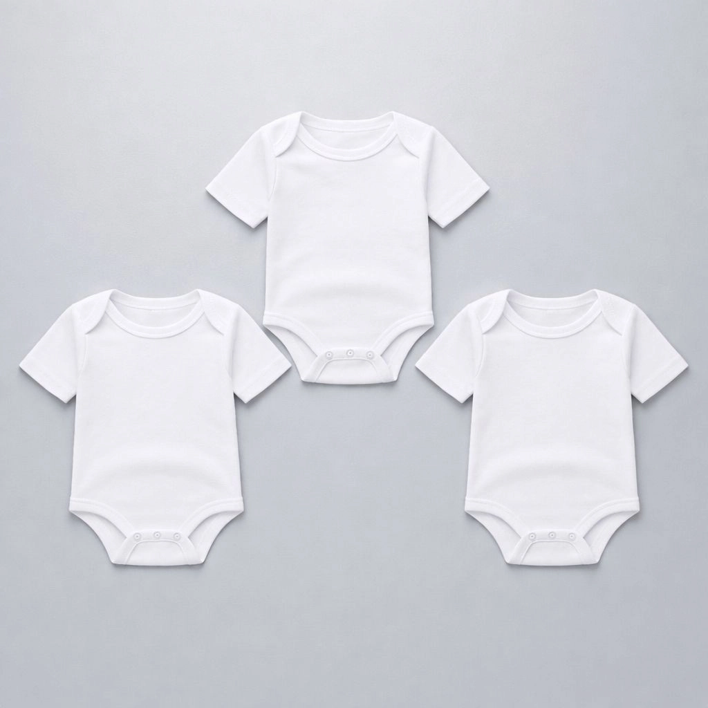 Pack of 3 half-sleeve bodysuits(White)