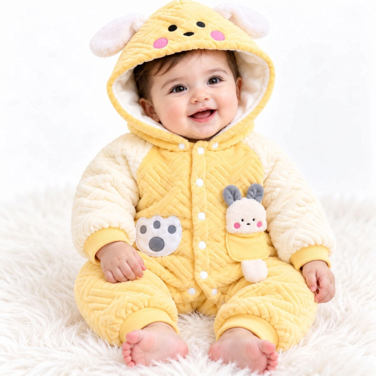 Baby Quilted Foaming Winter Rompers – Cozy & Stylish