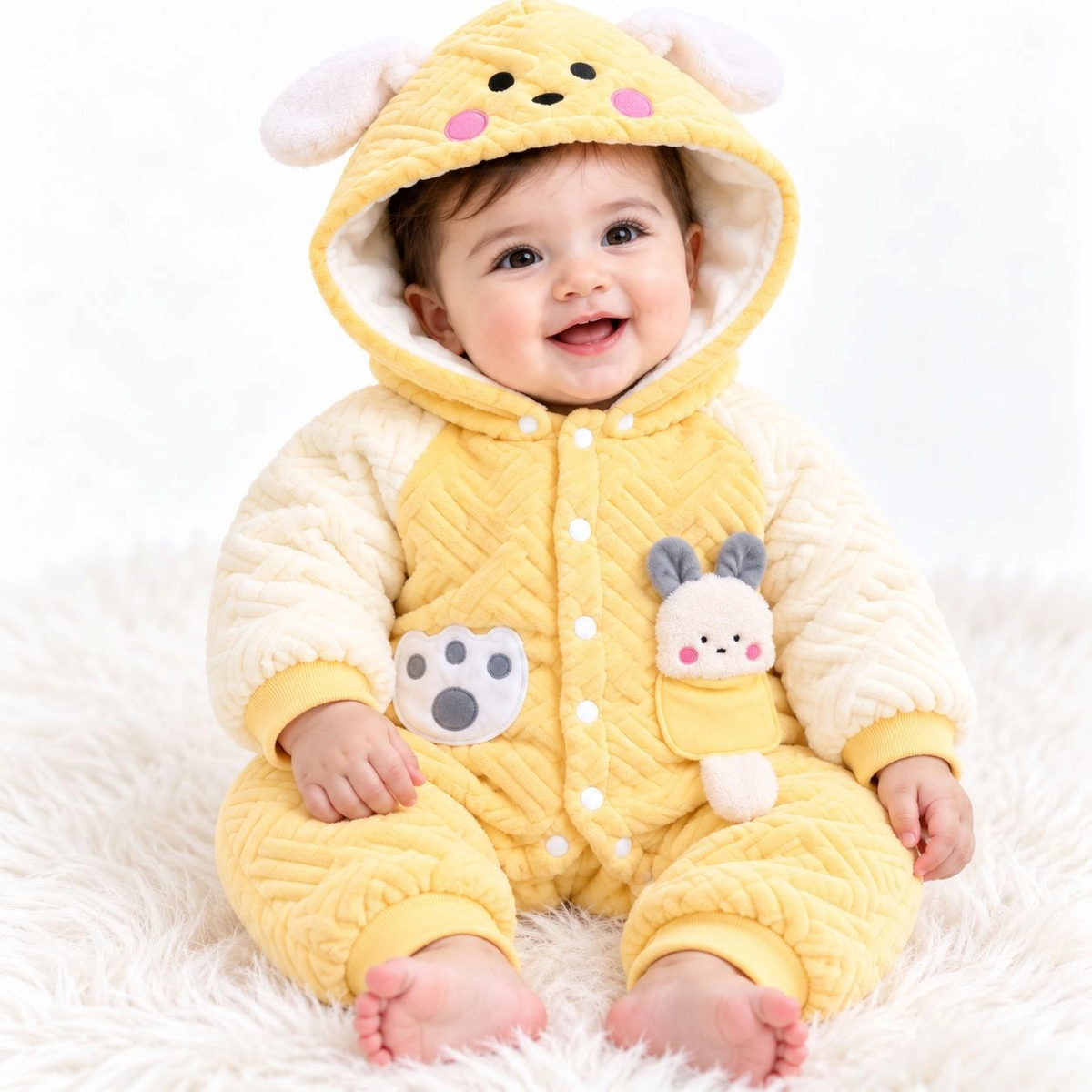 Baby Quilted Foaming Winter Rompers – Cozy & Stylish
