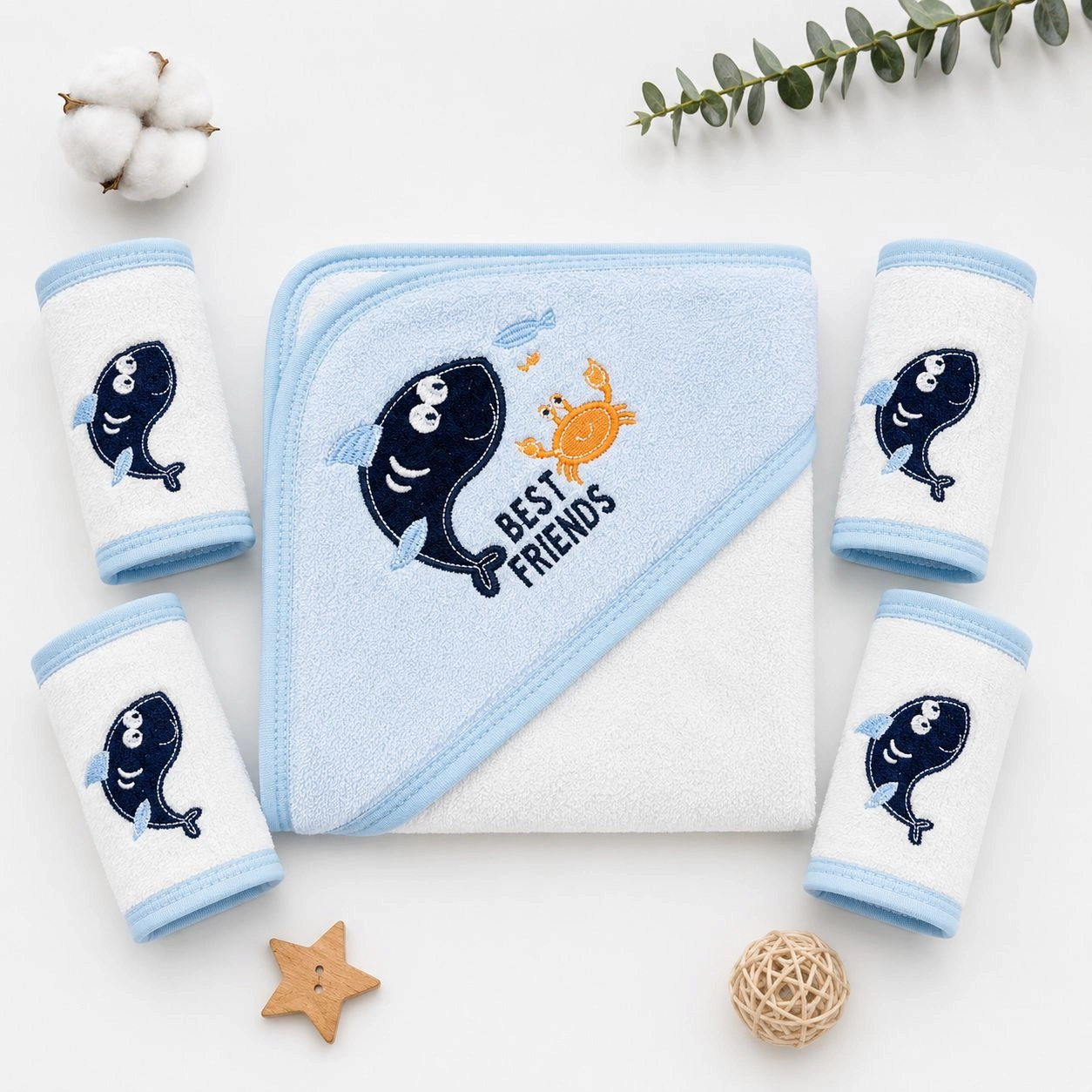 Happy mums 5-Piece Baby Towel Set B