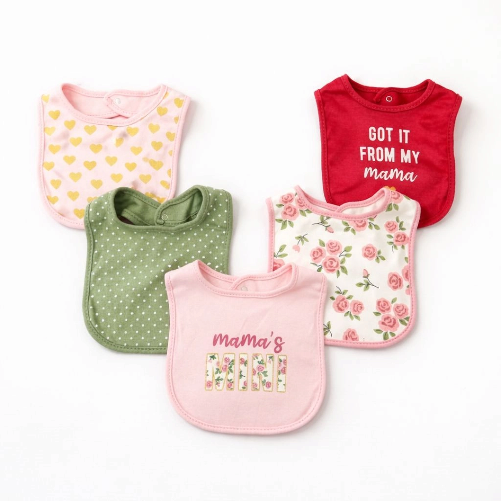 Hudson Branded Fancy Baby Bibs – Pack of 5