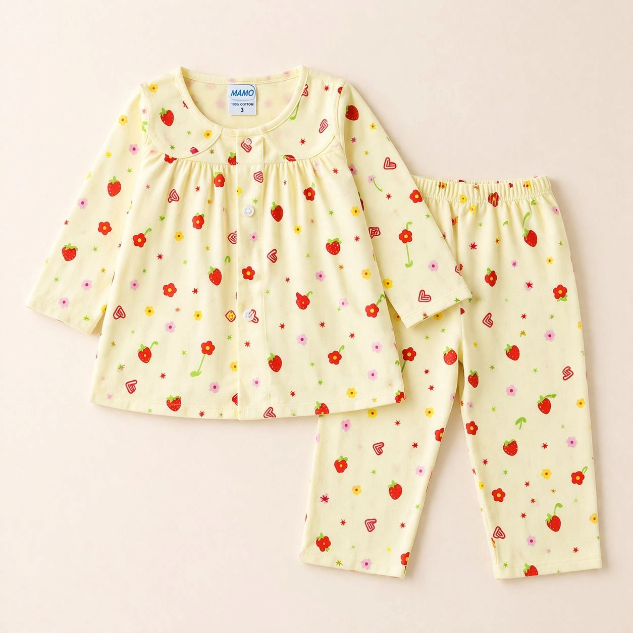 MAMO Branded 100% Cotton pajama suit(yellow)