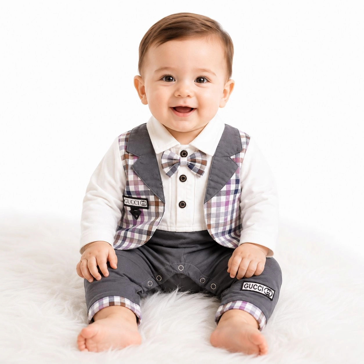 MG Premium Baby Rompers Range Tux (grey)