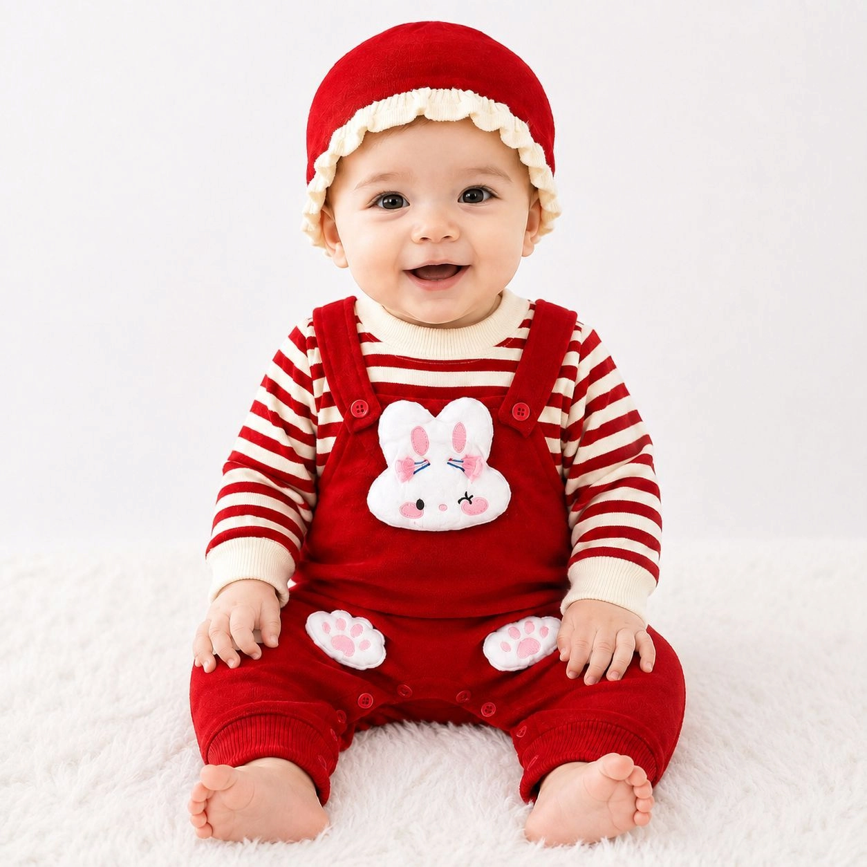 Imported Woolen Baby Rompers with cap