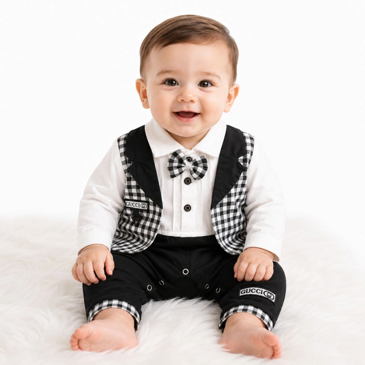 MG Premium Baby Rompers Range Tux (Black)