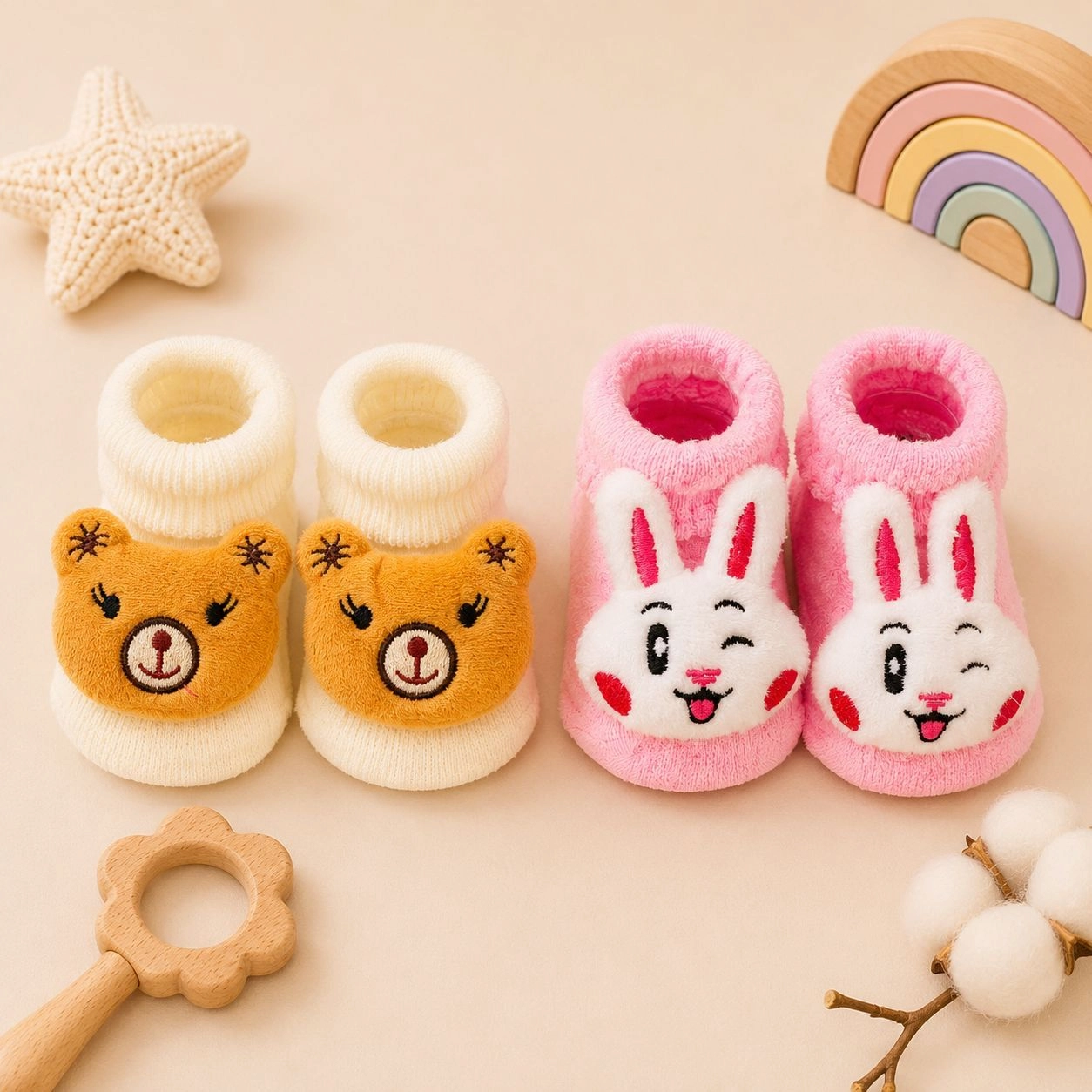 Bebe Fevor Branded Pack of 2 Socks Botties