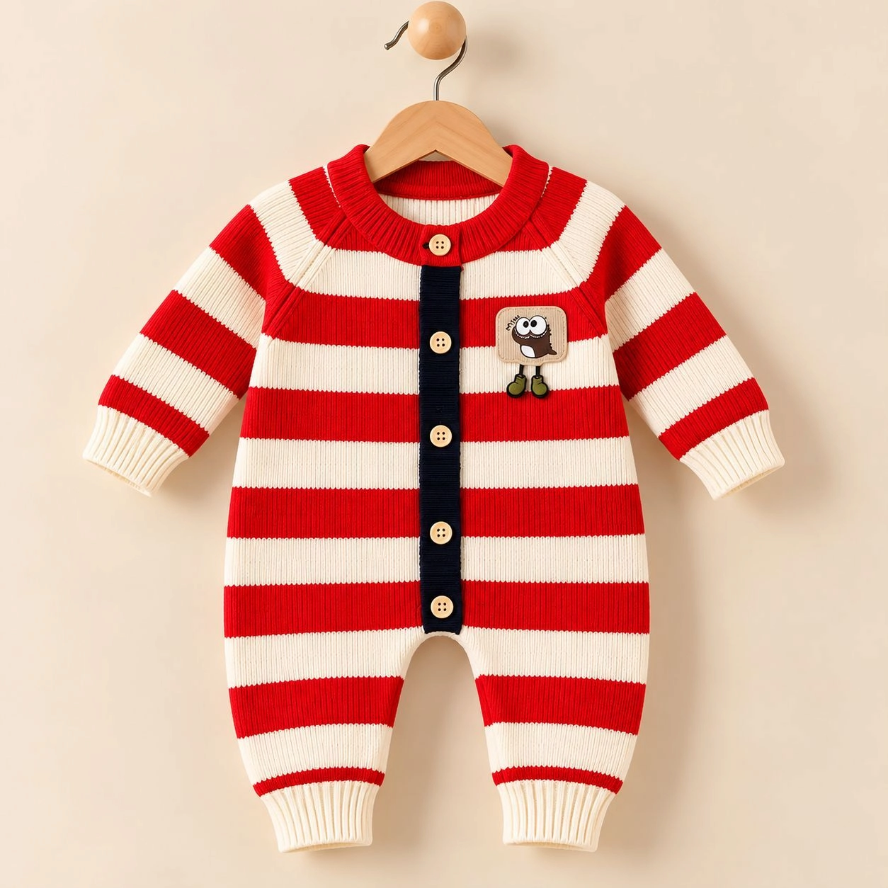 Imported Woolen Baby Rompers Bear(Red)