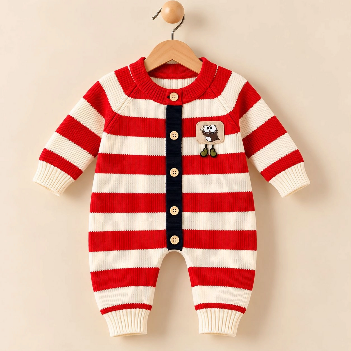 Imported Woolen Baby Rompers Bear(Red)