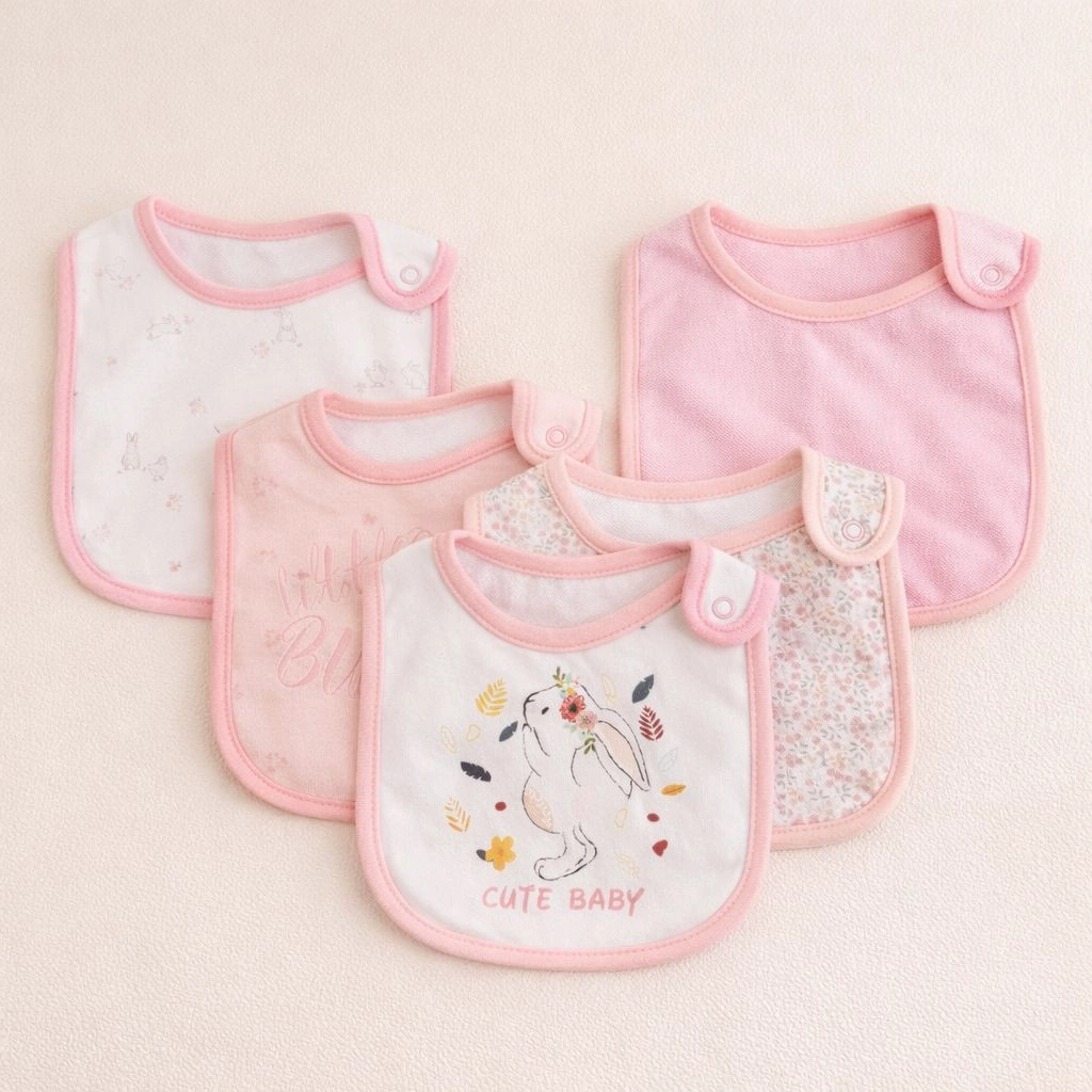 Hudson Branded Fancy Baby Bibs – Pack of 5
