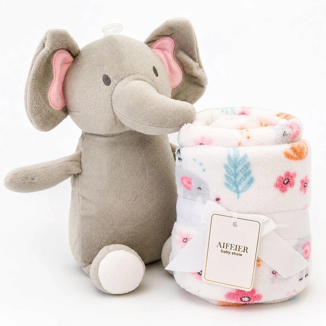 🧸 Hudson Baby Blanket with Stuff Toy(GE)