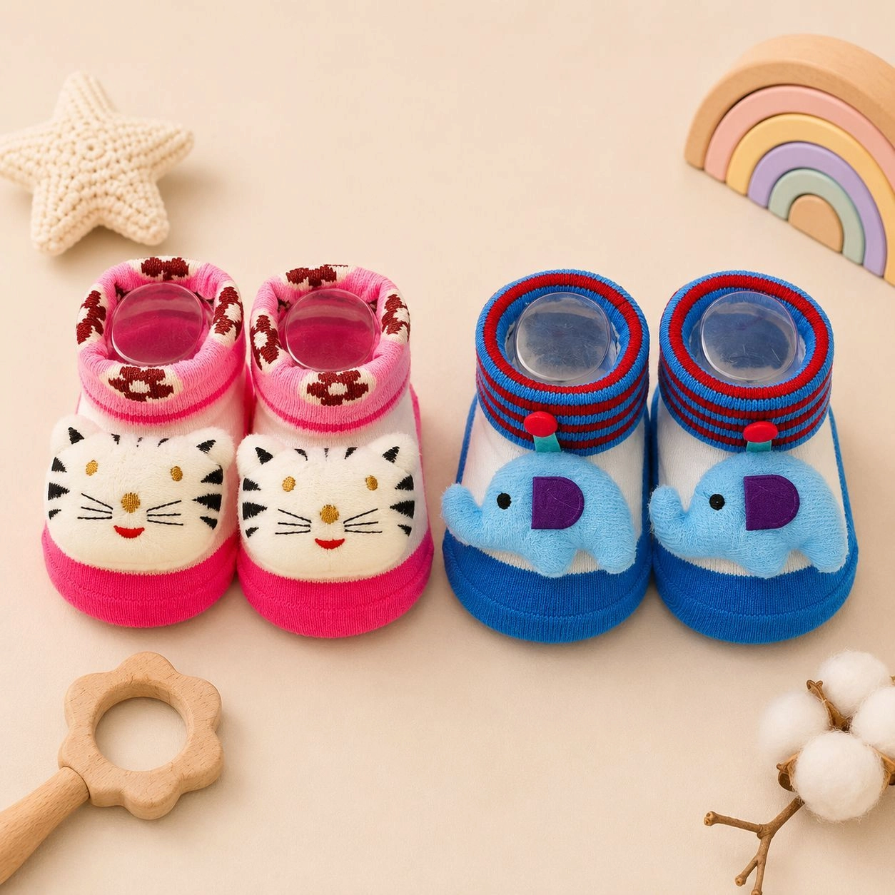 Bebe Fevor Branded Pack of 2 Socks Botties