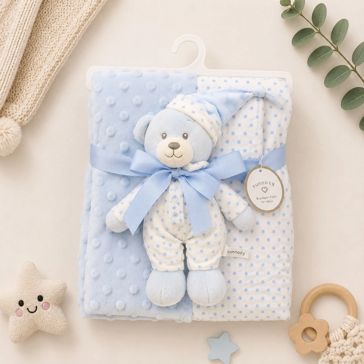 🧸 Sunnozy Baby Blanket with Stuff Toy(B)