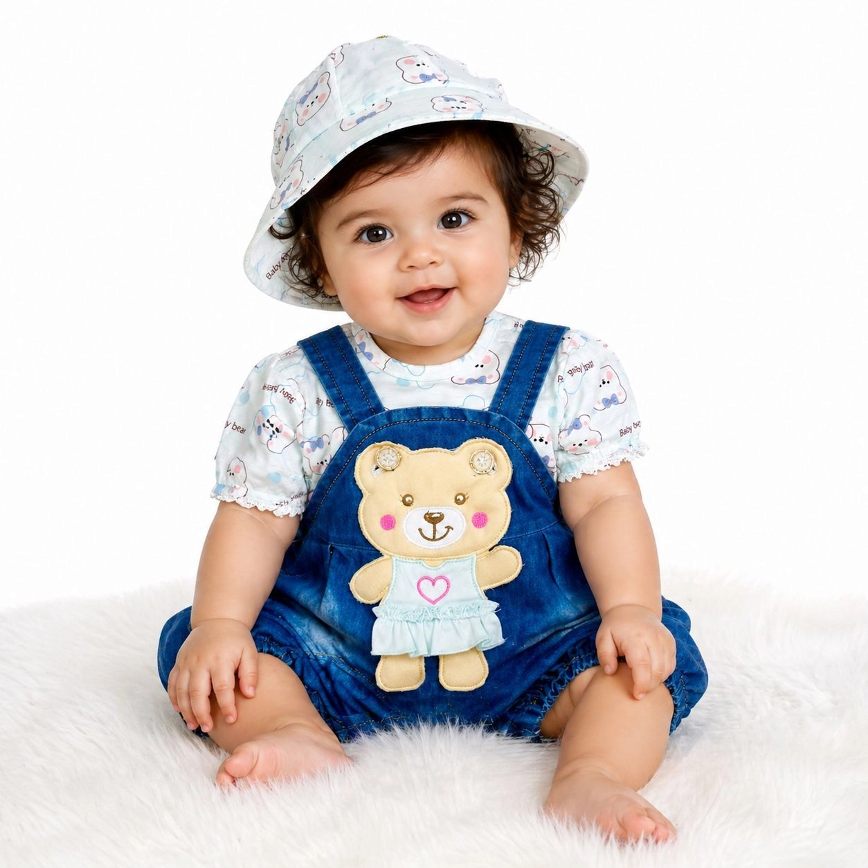 JB Baby Romper with Hat– Elegant & Cozy Collection(Blue)