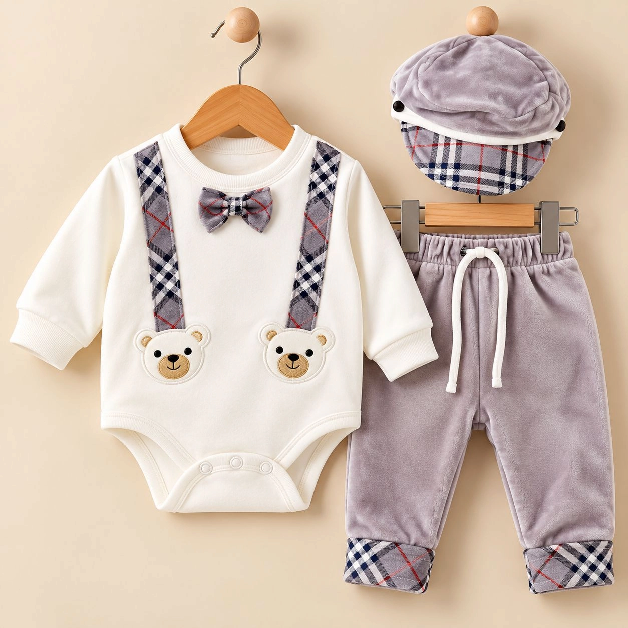 JB Winter Fleece Velvet Pajama Shirt With Cap(0-3 months)