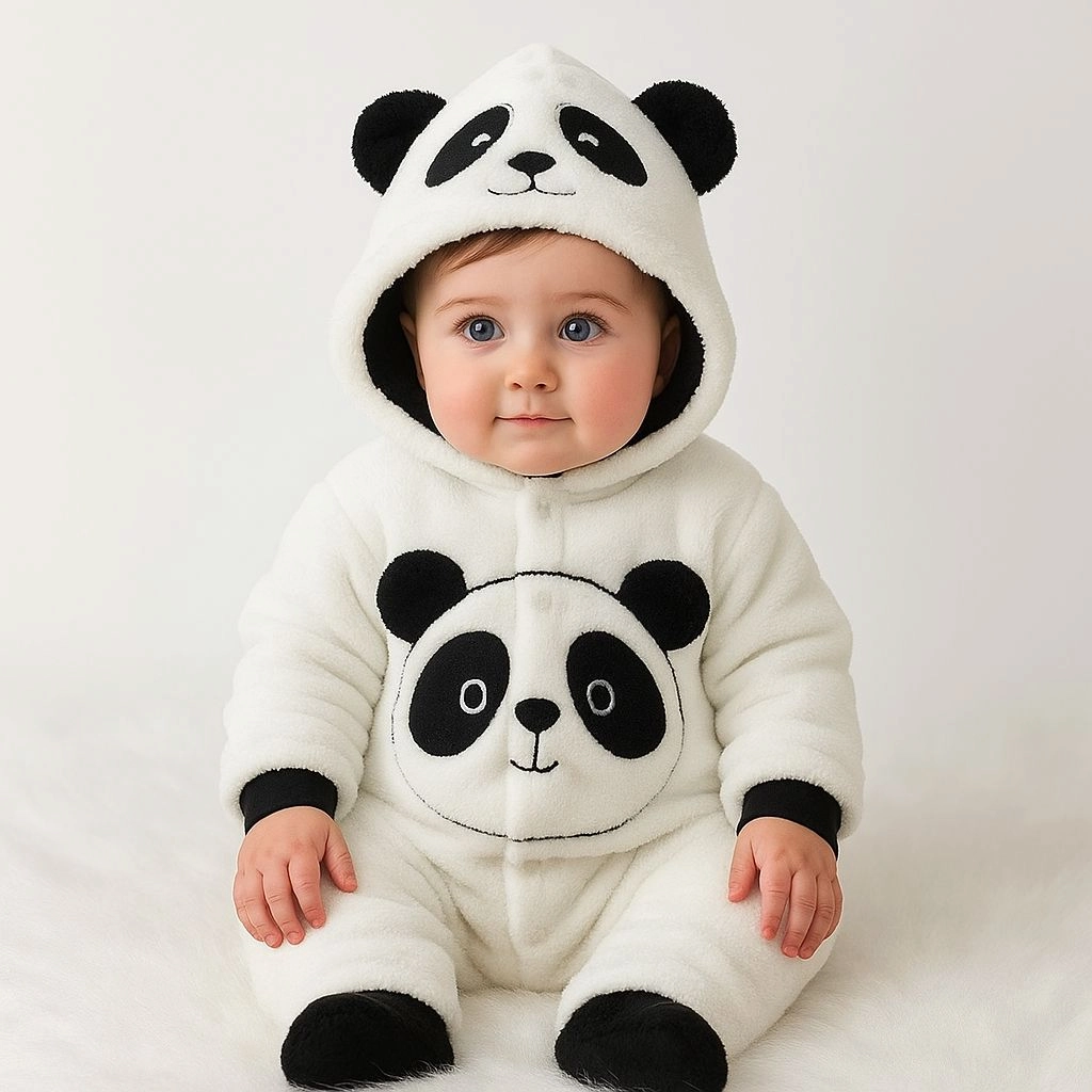 Quilted Fur Winter Rompers – Cozy & Stylish(0-6 months)