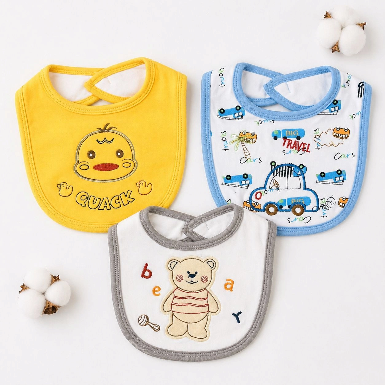 Set of 3 Baby Bibs Collection
