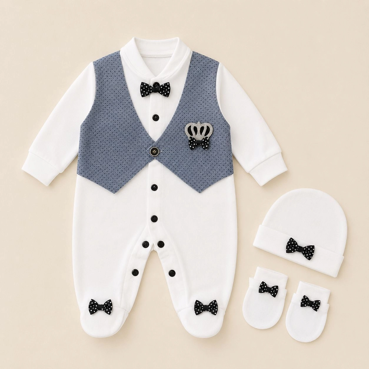 Fancy crown Romper set(WG)