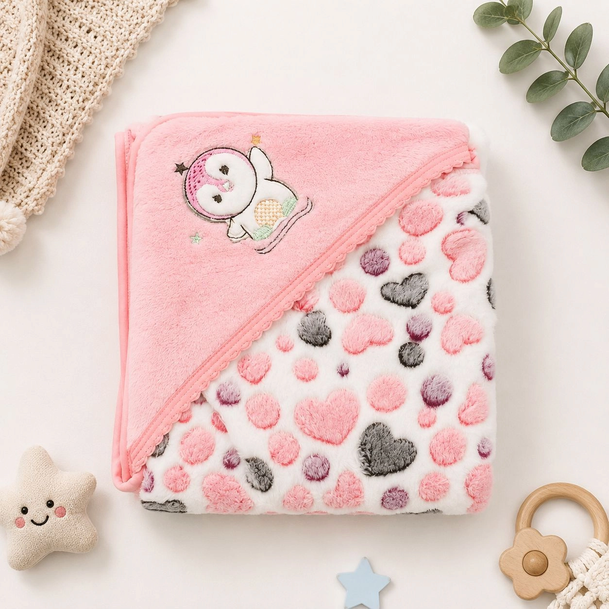 Baby Hooded Fleece Wrapping Sheets