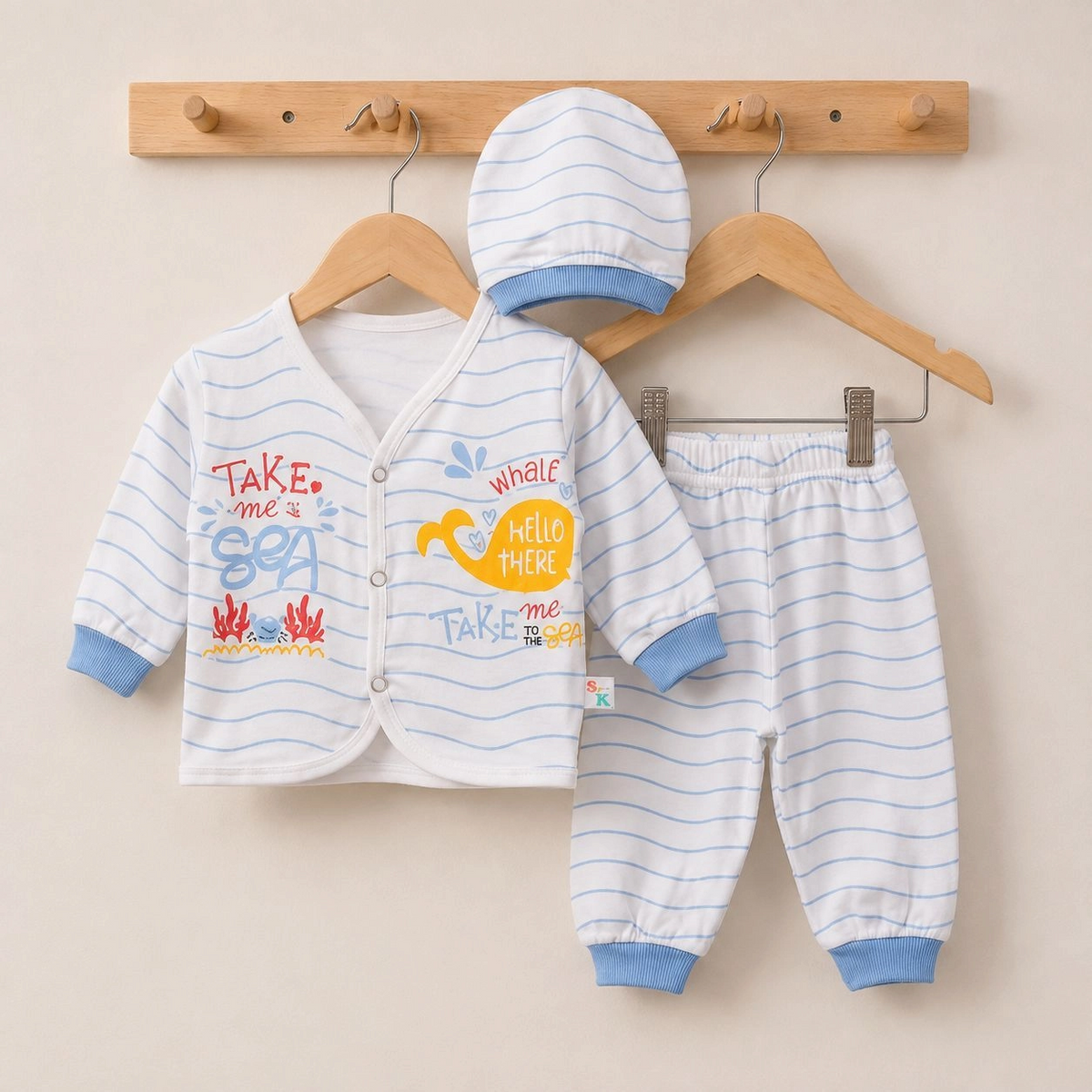 Baby Pajama Suit with Cap Bstep(0-3 months)