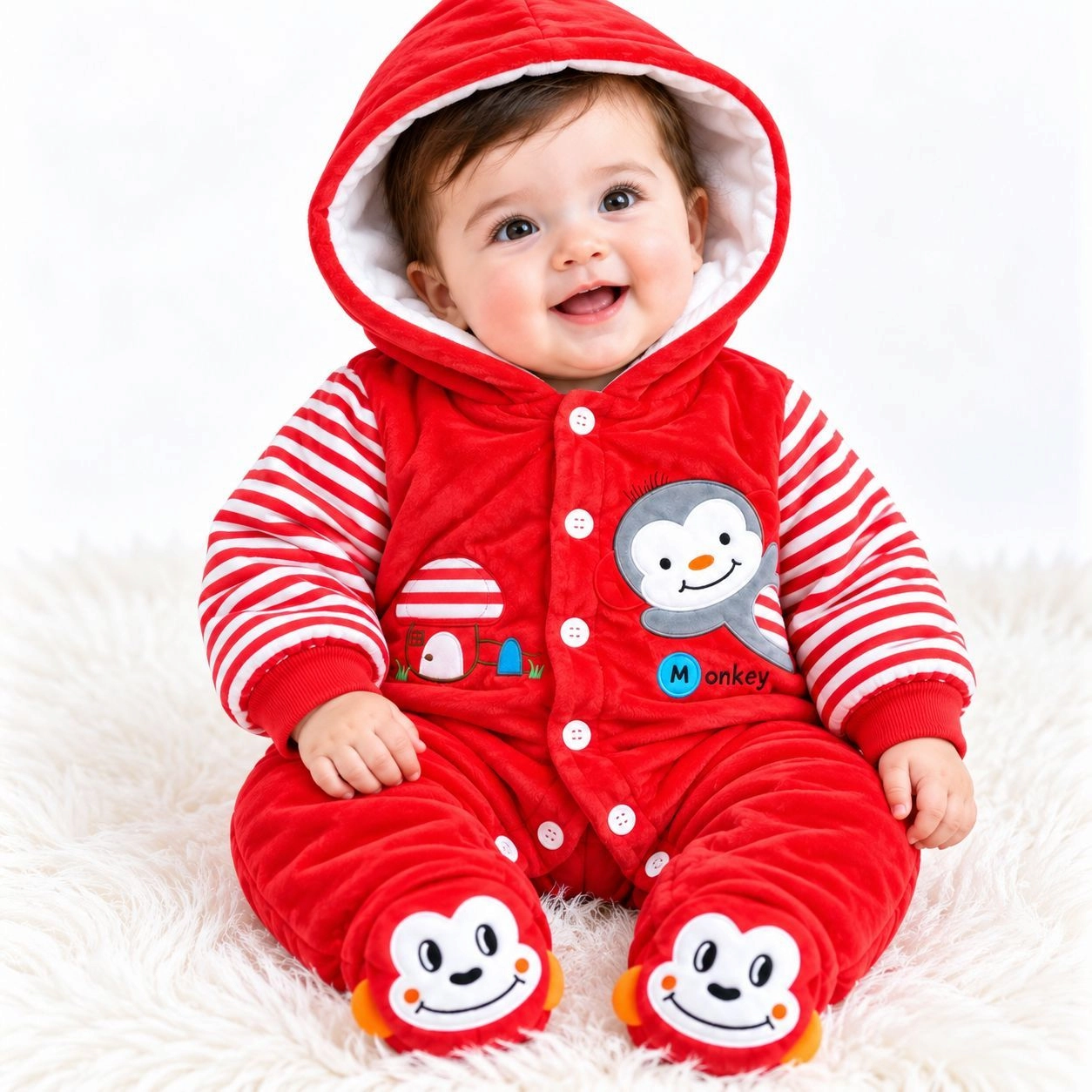 Baby Quilted Foaming Winter Rompers – Cozy & Stylish