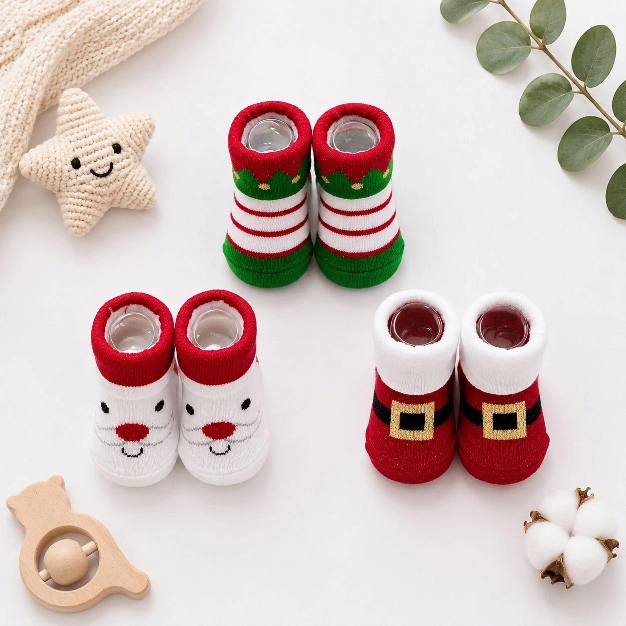 Hudson Baby® Premium Pack of 3 Socks Booties