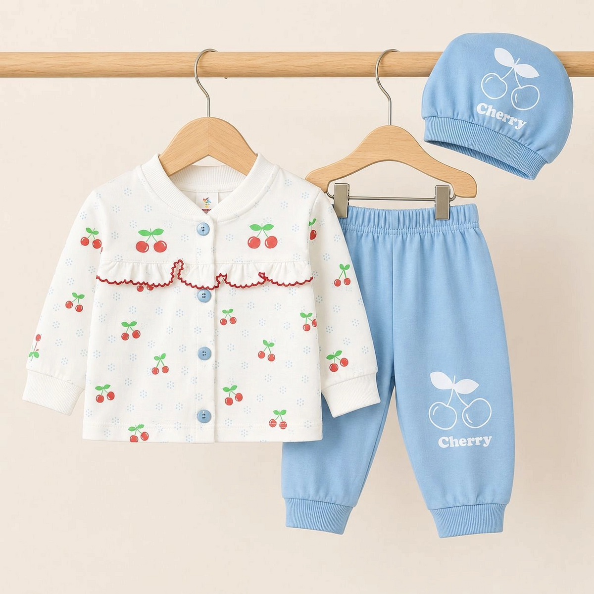 Baby Pajama Suit with Cap n Bib SK(0-3 months)