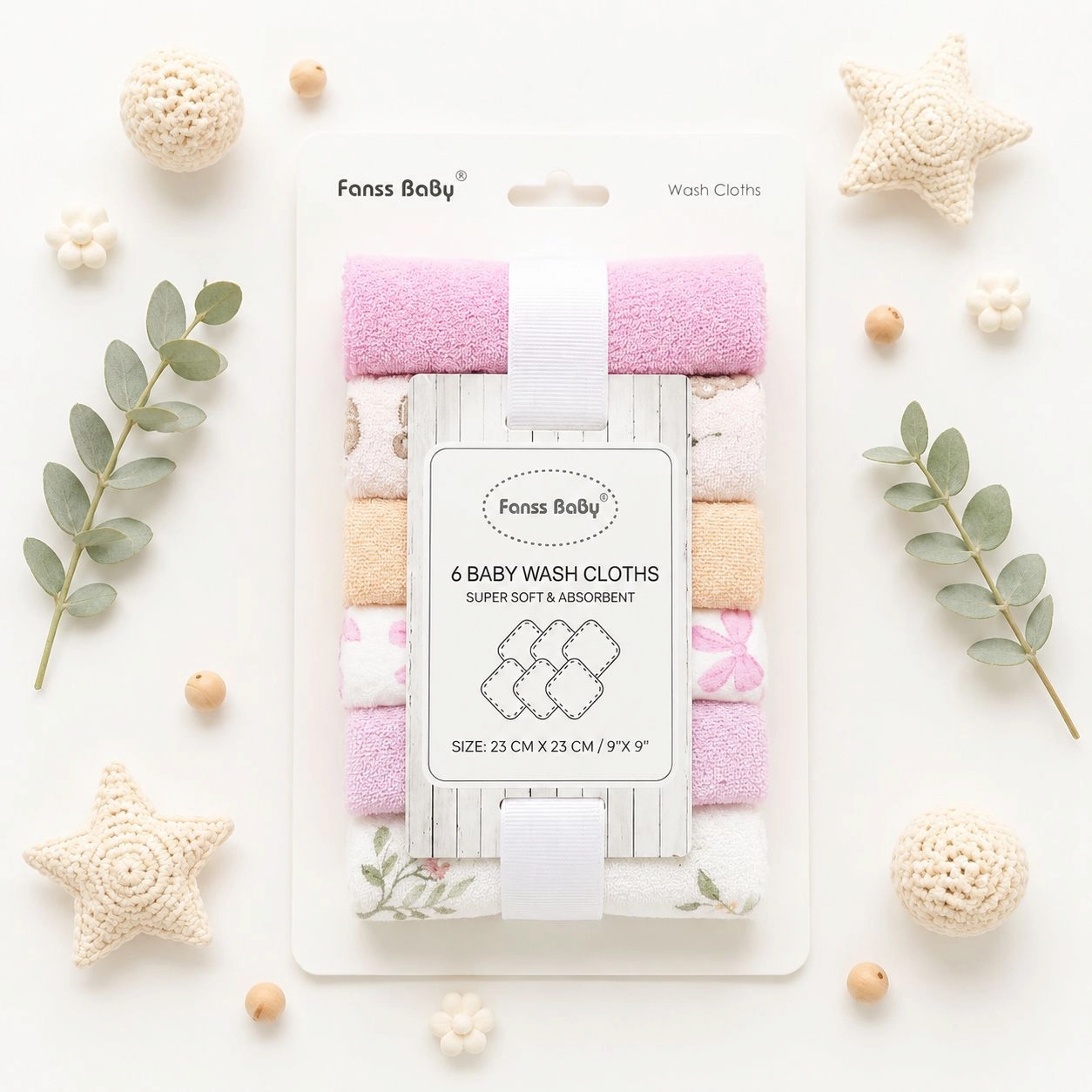 6-Piece Baby Face Towel & Washcloth Set