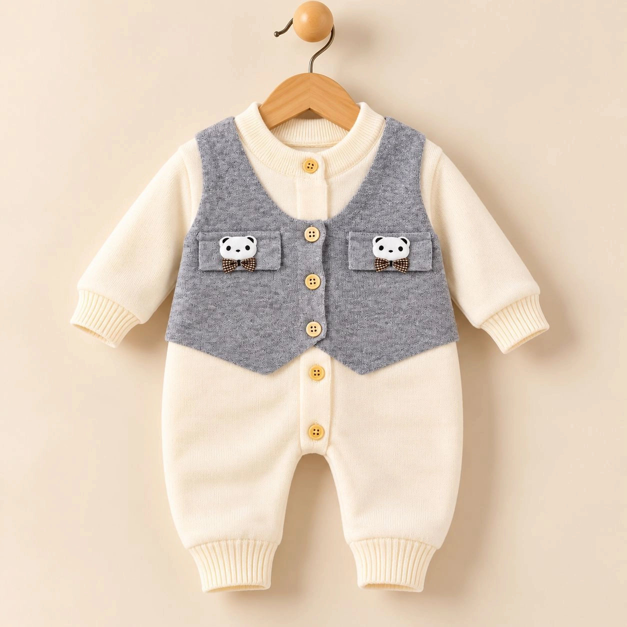 Imported Woolen Baby Rompers Bear(OW)