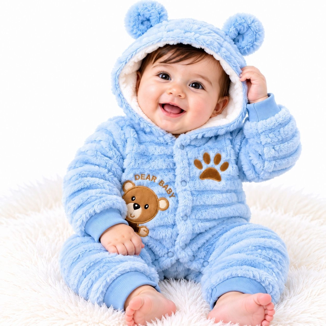 Imported Baby Fur Romper | Premium Winter Fleece Jumpsuit for Newborn