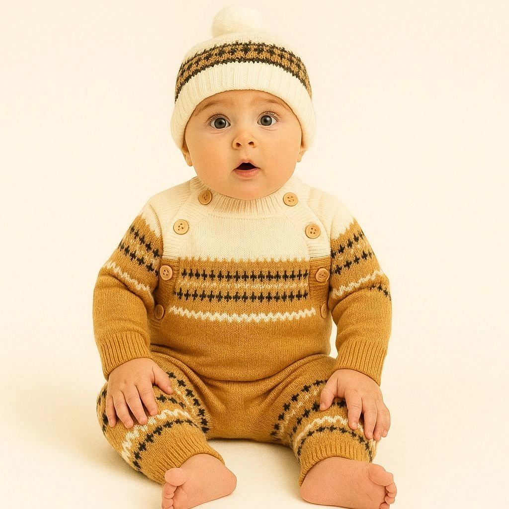 Imported Woolen Baby Rompers with cap