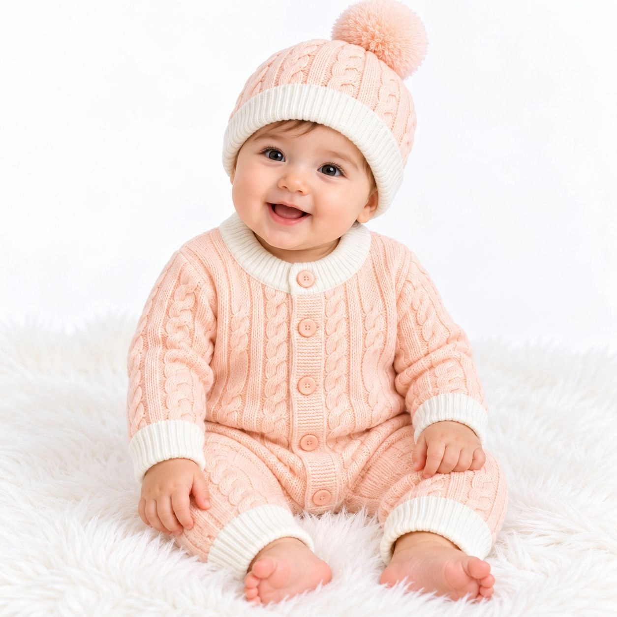 Imported Woolen Baby Romper with cap(0-6 months)