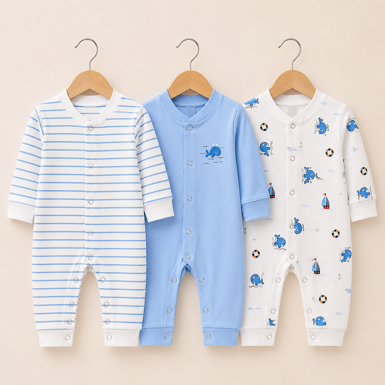 Carters Pack of 3 Sleep Suit Rompers Collection SB (Open Feet) – imported baby sleep suit rompers in Pakistan | Baby Spot