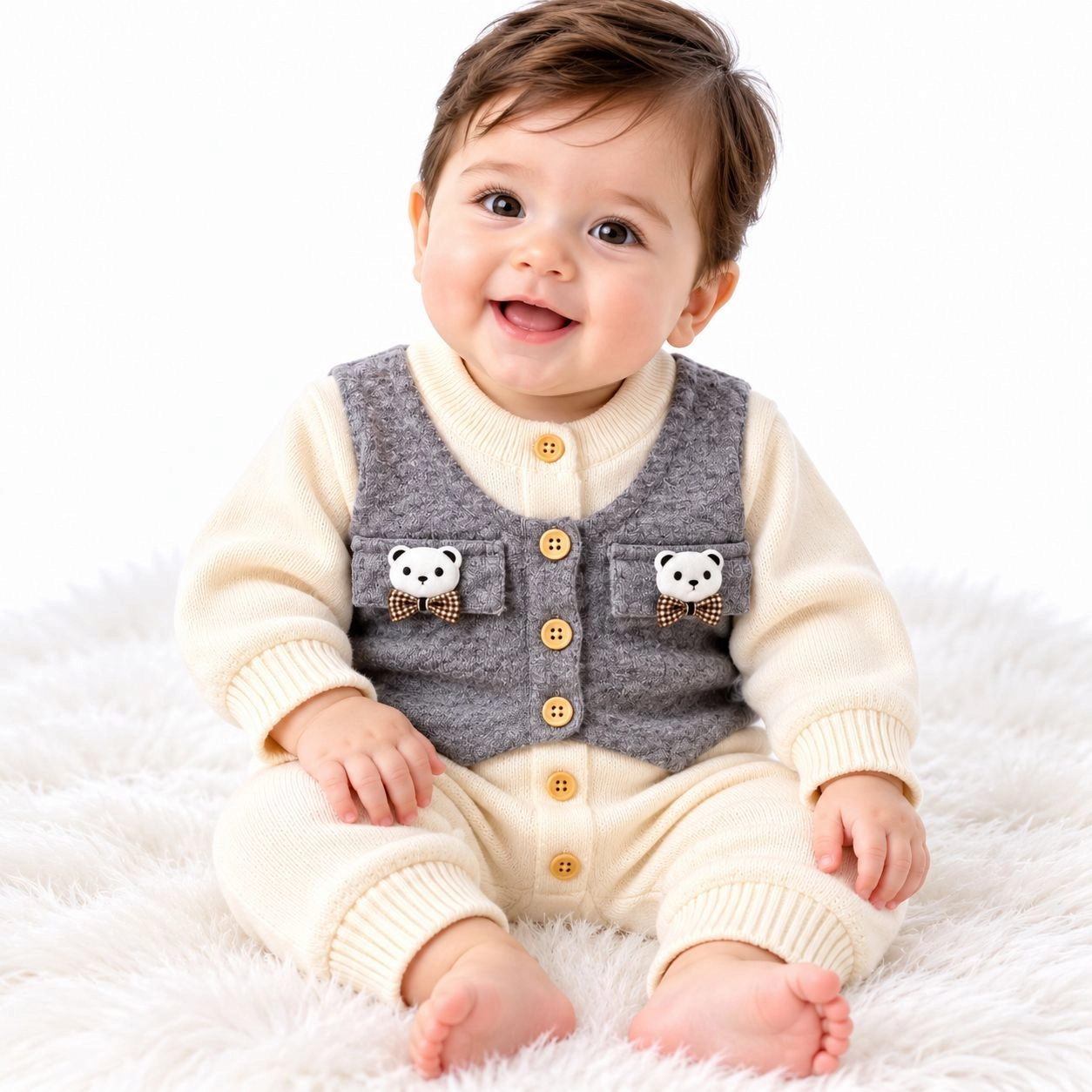 Imported Woolen Baby Rompers Bear(OW)