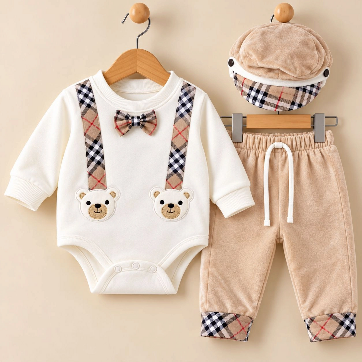 JB Winter Fleece Velvet Pajama Shirt With Cap(0-3 months)