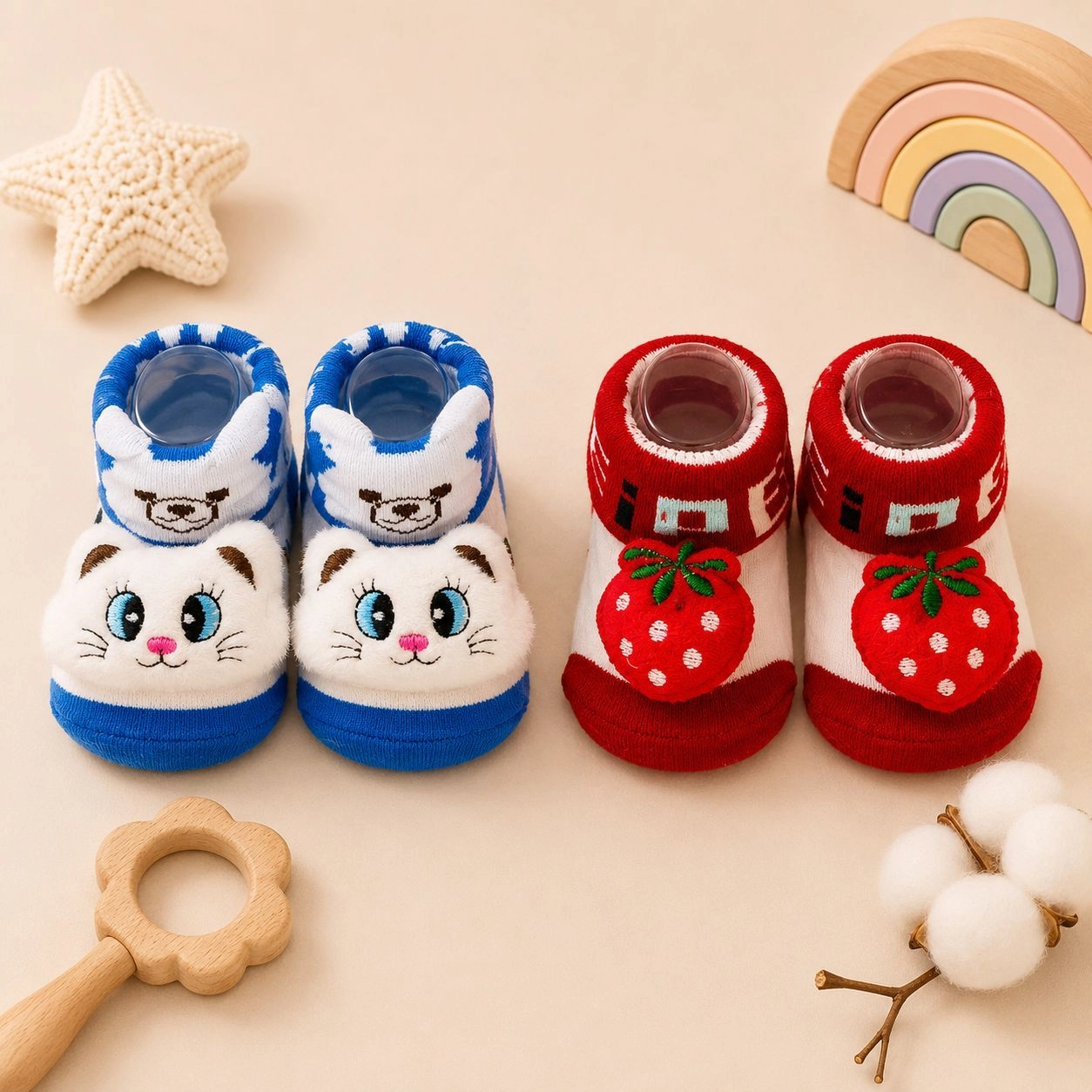 Bebe Fevor Branded Pack of 2 Socks Botties