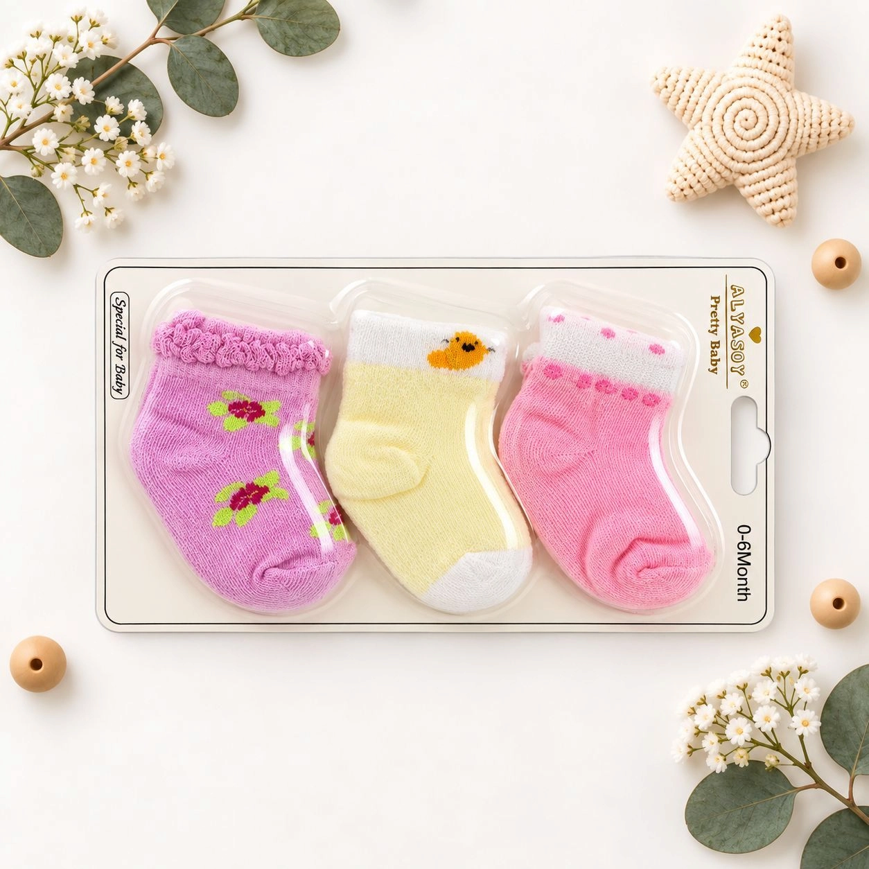 Hudson Baby –Set of 3 Socks for Newborns