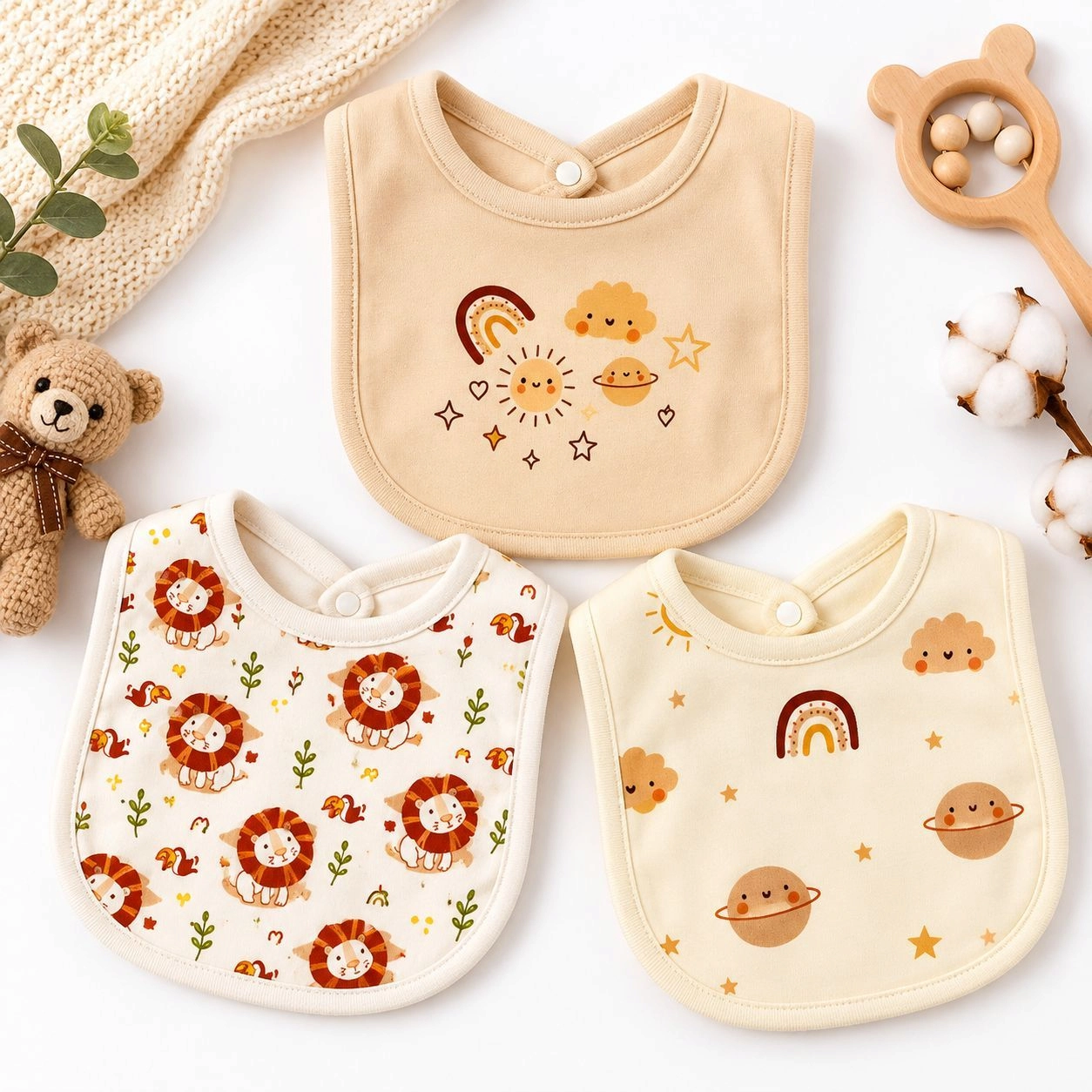 Set of 3 Baby Bibs Collection