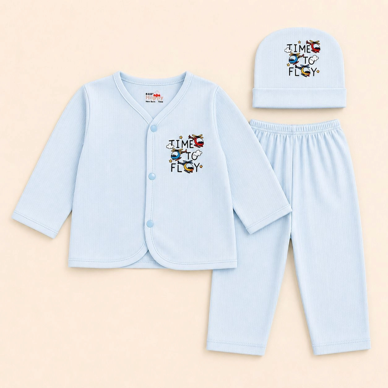Baby Pajama Suit with Cap LC(Blue)